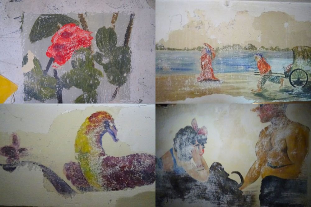 Mystery paintings found hidden in courtroom basement leave historians baffled