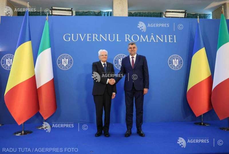 Economic cooperation importance, as pillar of bilateral relationship, addressed by PM Ciolacu, Italian president Mattarella