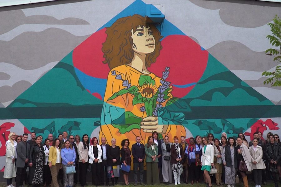 Mural against femicide in Kosovo revealed