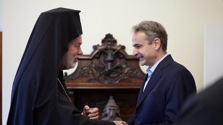 PM Mitsotakis visits Belgium Archdiocese, meets Metropolitan Athenagoras