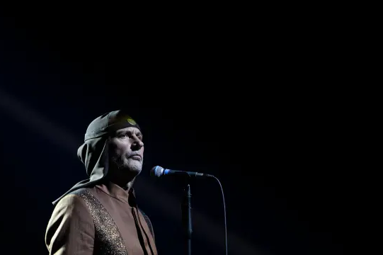 Laibach featuring production of Brecht's play on stage in Ljubljana