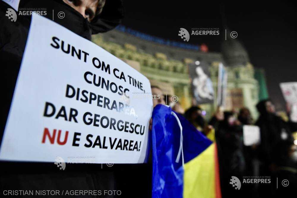 Several hundred young people protest in University Square against presidential election results