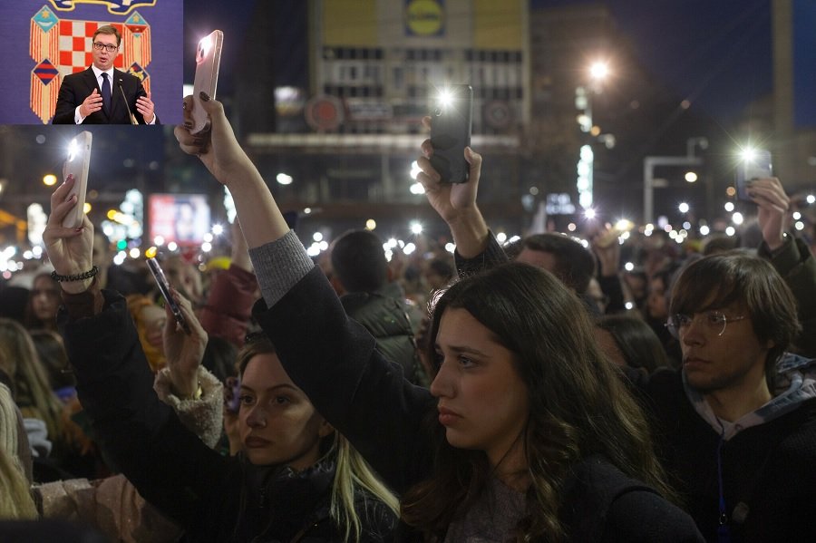 Serbian President claims foreign influence behind student protests