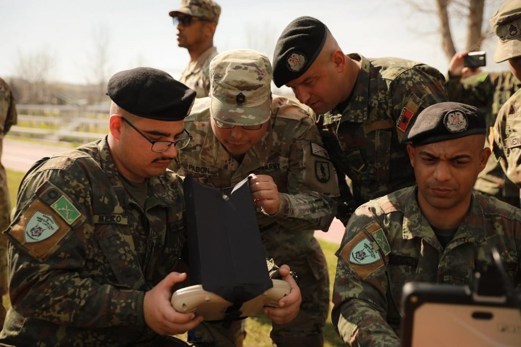 US-Albanian forces transform soccer field for drone training